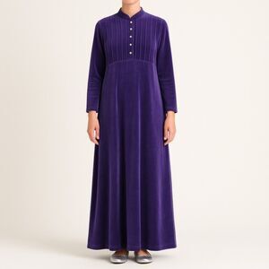 Nordstrom Vintage 90s Velour Maxi Dress Women’s Size LP Large Purple Amethyst